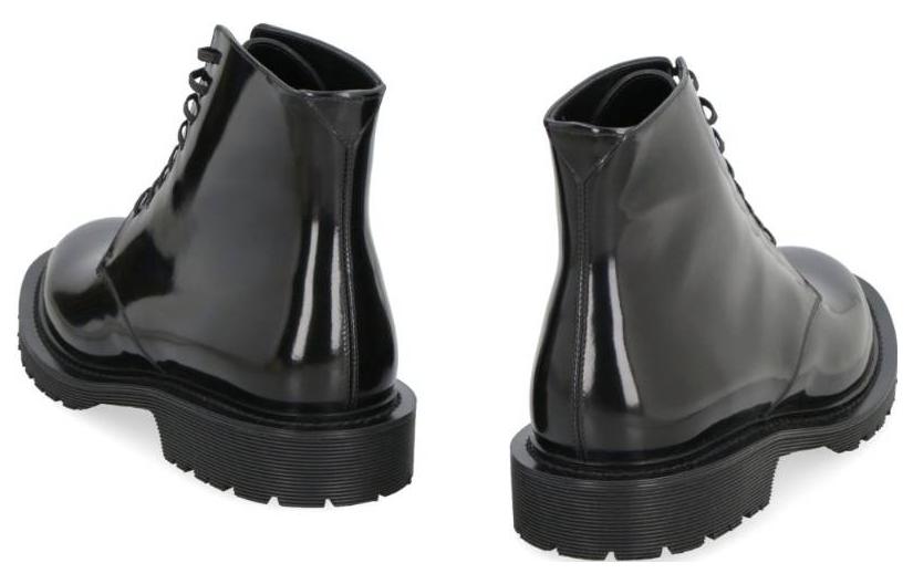 Shop (W) Bota de Cuero Saint Laurent Tobillera 'Comodidad Casual Negra' 632412AAAS61000
