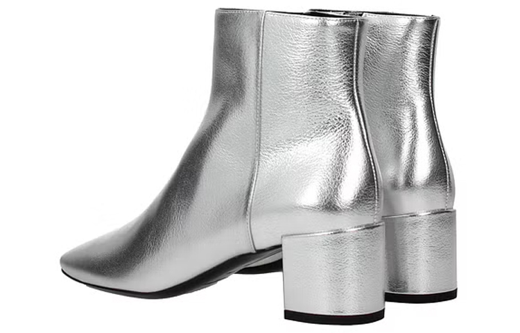 Lookbook (W) 圣罗兰银色皮革短靴 528204BSZ008105