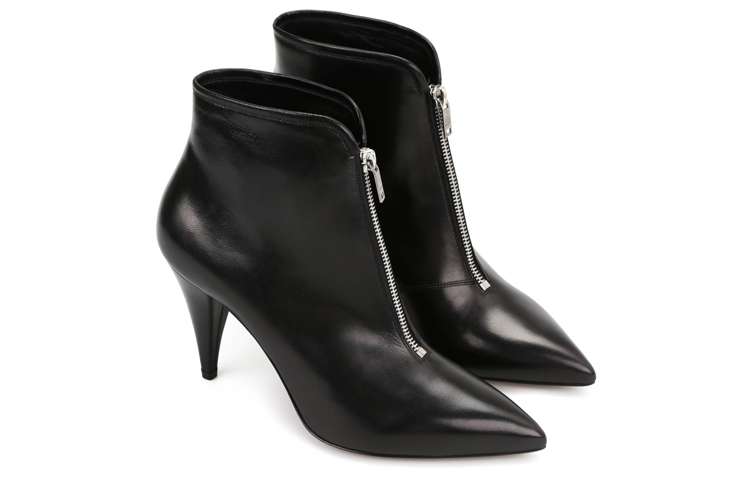 Lookbook (W) Botines de Cuero Saint Laurent 'Negro Pulido Suave' 393835AKP001000