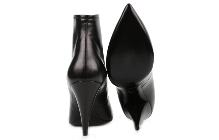 Shop (W) Botines de Cuero Saint Laurent 'Negro Pulido Suave' 393835AKP001000