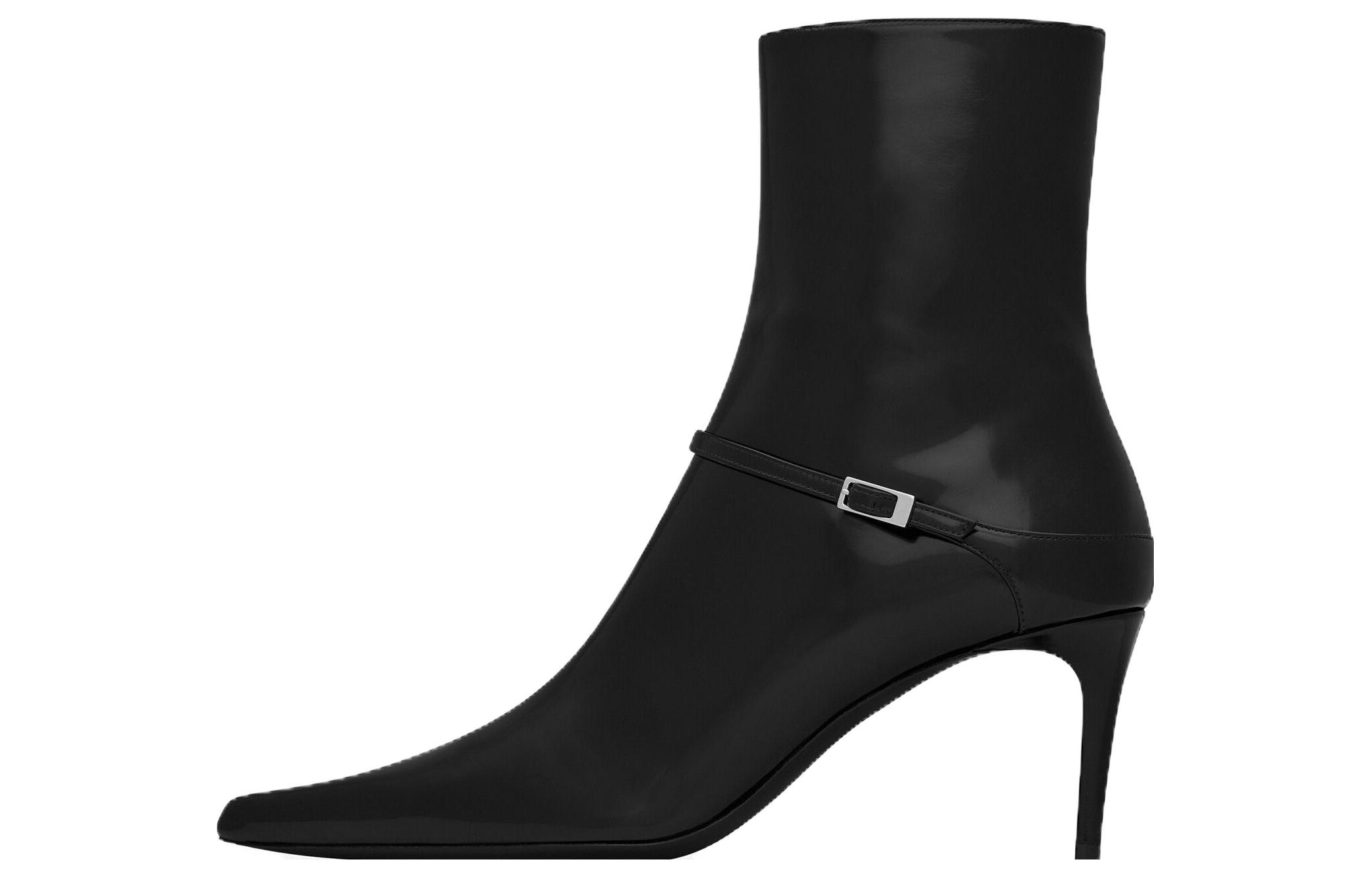 (Women) Saint Laurent Leather Ankle Boots 'Black' 7cm 762996AAAZY1000