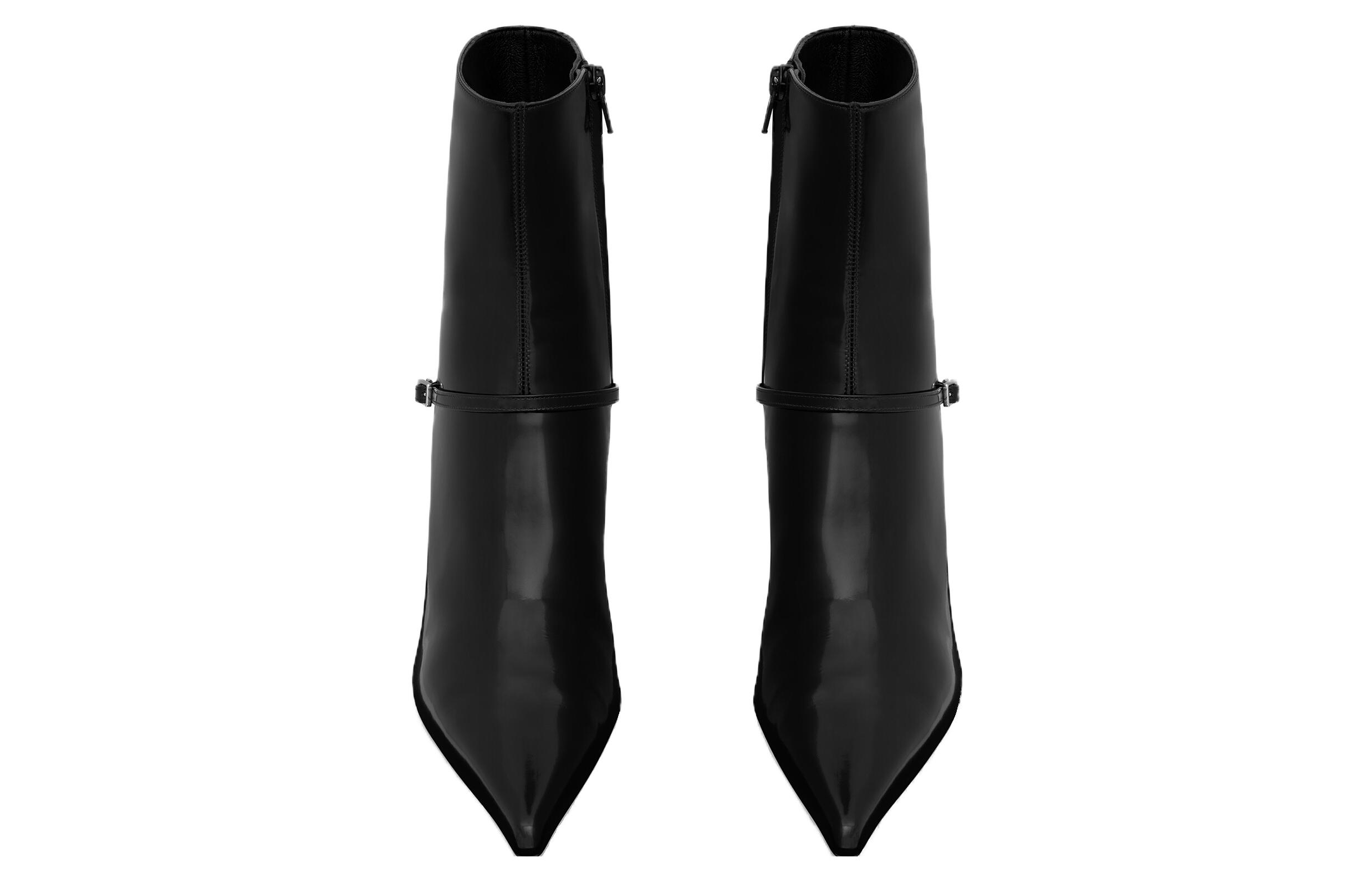 Shop (Women) Saint Laurent Leather Ankle Boots 'Black' 7cm 762996AAAZY1000
