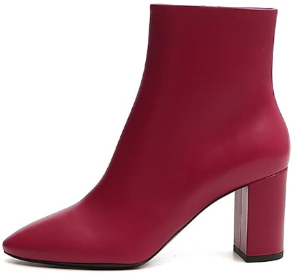 (Women) Saint Laurent Leather Ankle Boots 'Outdoor Casual Red' 6406671Y8006008 Buy (Women) Saint Laurent Leather Ankle Boots 'Outdoor Casual Red' 6406671Y8006008