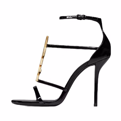 (W) Saint Laurent Leather Buckle Fashion Slide 'Black'
