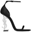 Order (W) Saint Laurent Sandal Tumit Tinggi Kulit Buckle 'Hitam' 557662AAABN1000