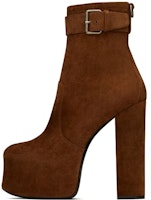 (Women) Saint Laurent Leather Chunky Heel Ankle Boot 'Brown' 6876640LI002330 (Women) Saint Laurent Leather Chunky Heel Ankle Boot 'Brown' 6876640LI002330