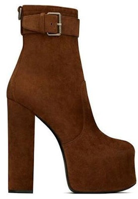 (Women) Saint Laurent Leather Chunky Heel Ankle Boot 'Brown' 6876640LI002330 Order (Women) Saint Laurent Leather Chunky Heel Ankle Boot 'Brown' 6876640LI002330