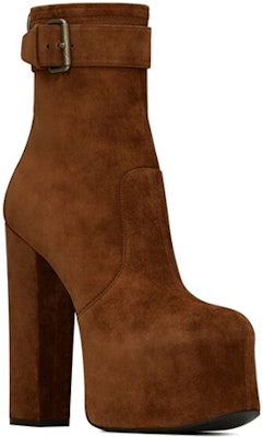 (Women) Saint Laurent Leather Chunky Heel Ankle Boot 'Brown' 6876640LI002330 Shop (Women) Saint Laurent Leather Chunky Heel Ankle Boot 'Brown' 6876640LI002330