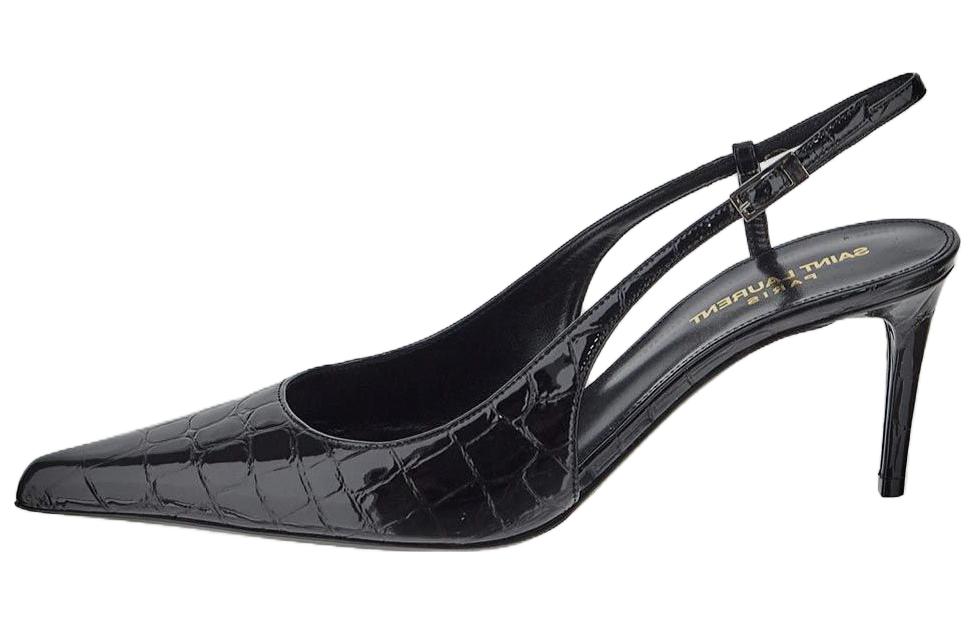 (Women) Saint Laurent Leather Comfort Casual Stiletto High Heels 7cm 'Black' 755213AACSS1000