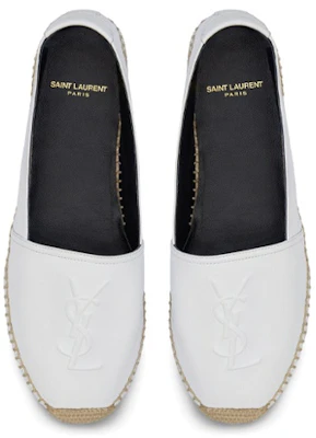 (W) Saint Laurent Leren Slip-On ''Wit'' met Gegraveerd Design 4848900NO609030 Purchase (W) Saint Laurent Leren Slip-On ''Wit'' met Gegraveerd Design 4848900NO609030