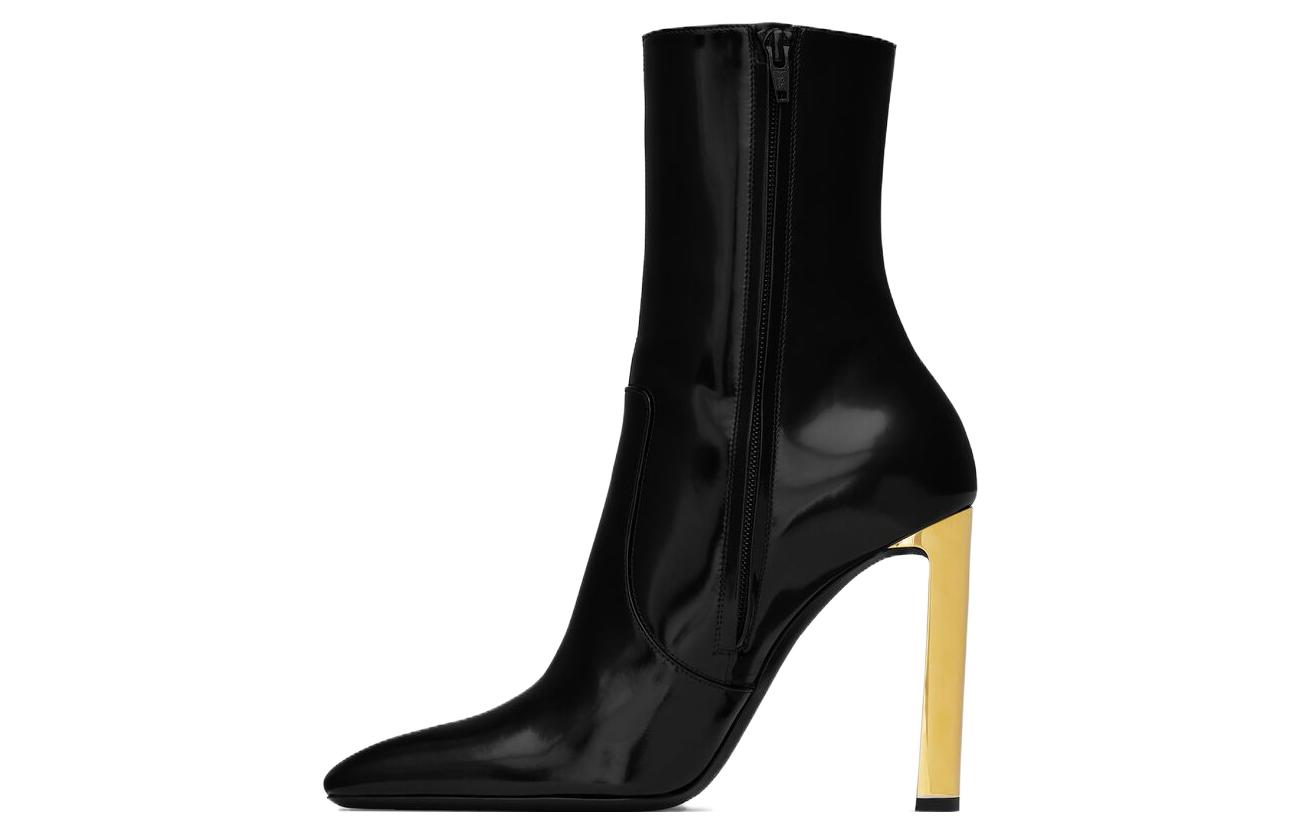 Buy (W) Bota de Tobillo en Cuero Saint Laurent Negra de Punta Estilizada 755201AACGX1000