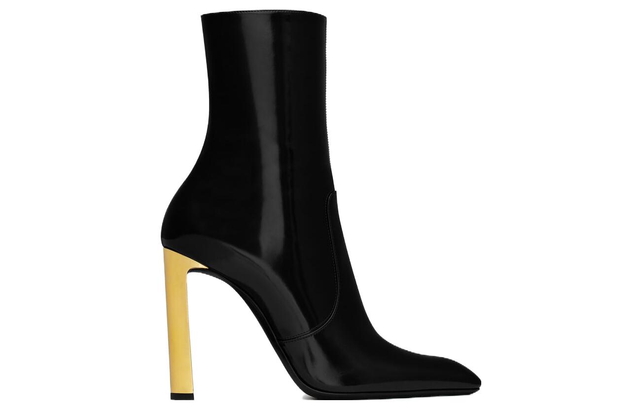 Order (W) Bota de Tobillo en Cuero Saint Laurent Negra de Punta Estilizada 755201AACGX1000