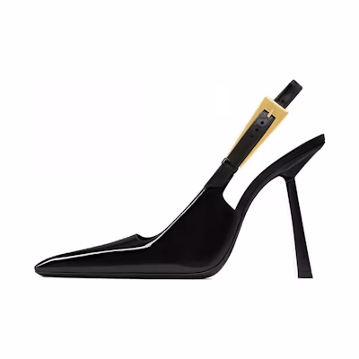 (W) Saint Laurent Leather High-Heel Sneakers 'Black'