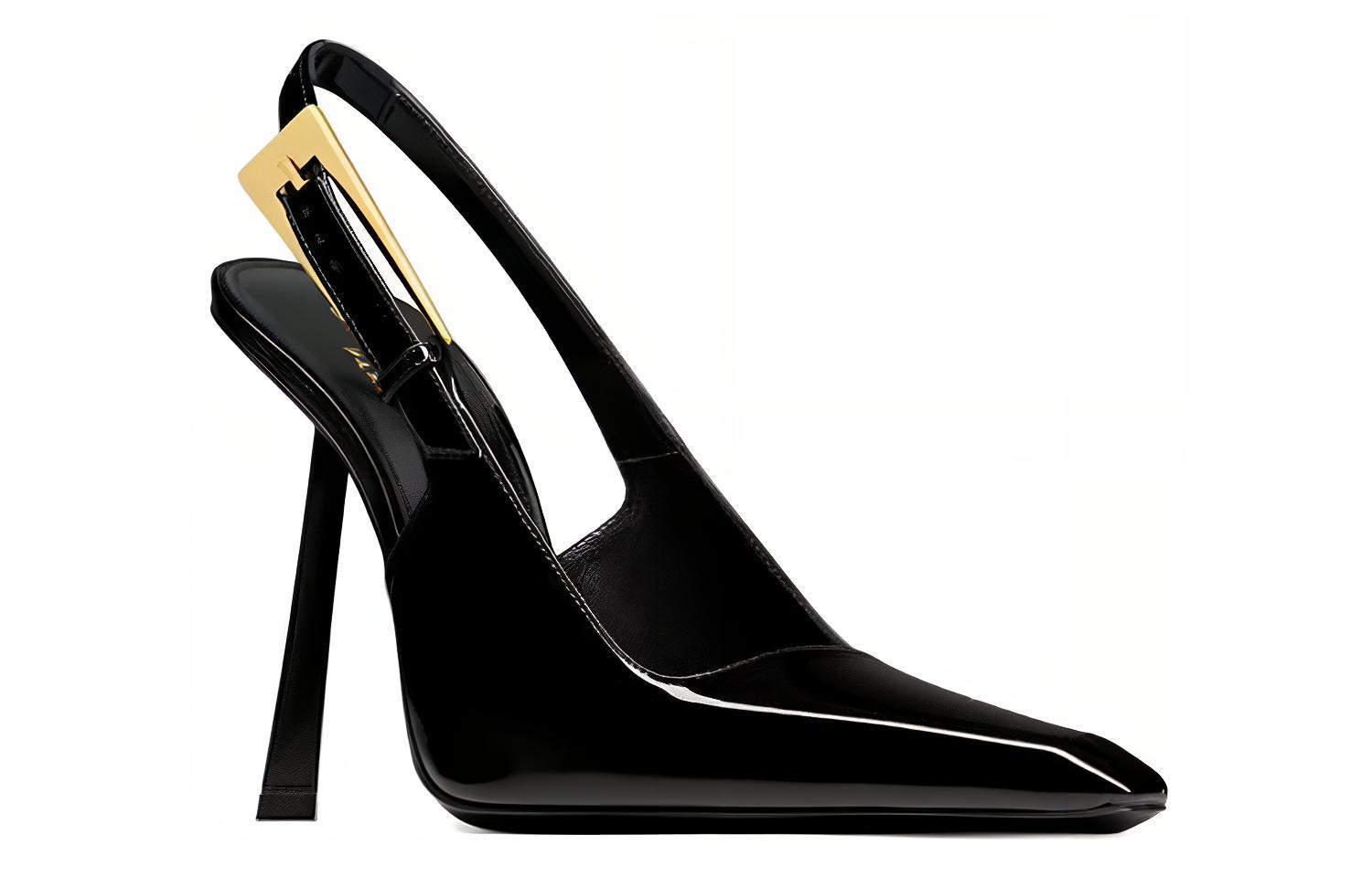 (W) Saint Laurent Leather High-Heel Sneakers 'Black' 圖 3