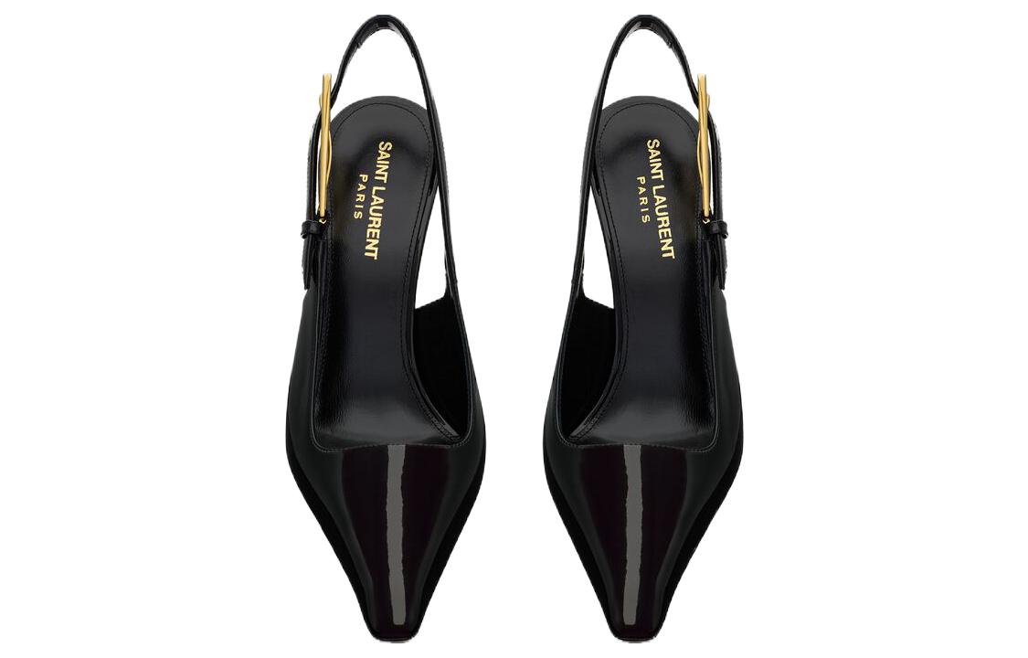 (W) Saint Laurent Leather High-Heel Sneakers 'Black' 圖 4