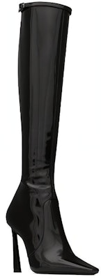(Women) Saint Laurent Leather High-Top Boots 'Shiny Square Toe Black' 717560AAAPI1000 Order (Women) Saint Laurent Leather High-Top Boots 'Shiny Square Toe Black' 717560AAAPI1000