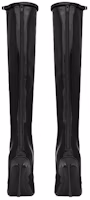 Shop SAINT LAURENT 牛皮革 閃亮方頭 高筒靴 11cm 女款 黑色