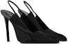 Shop (W) Saint Laurent Kulit Tumit Tinggi Hitam 'Keselesaan Stiletto Mudah' 756851AACGD1000