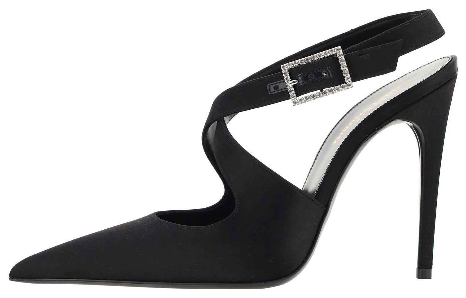 Buy (W) Saint Laurent Sepatu Hak Tinggi Kulit 'Stiletto Kenyamanan Elegan' 7560369QN001000