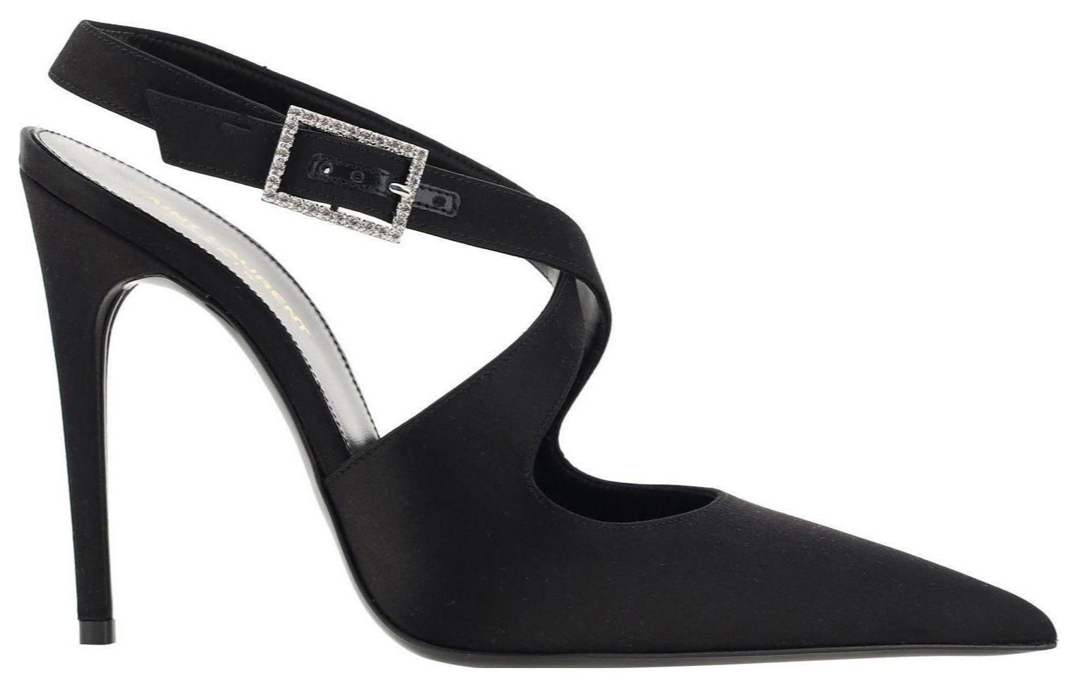 Order (W) Saint Laurent Sepatu Hak Tinggi Kulit 'Stiletto Kenyamanan Elegan' 7560369QN001000