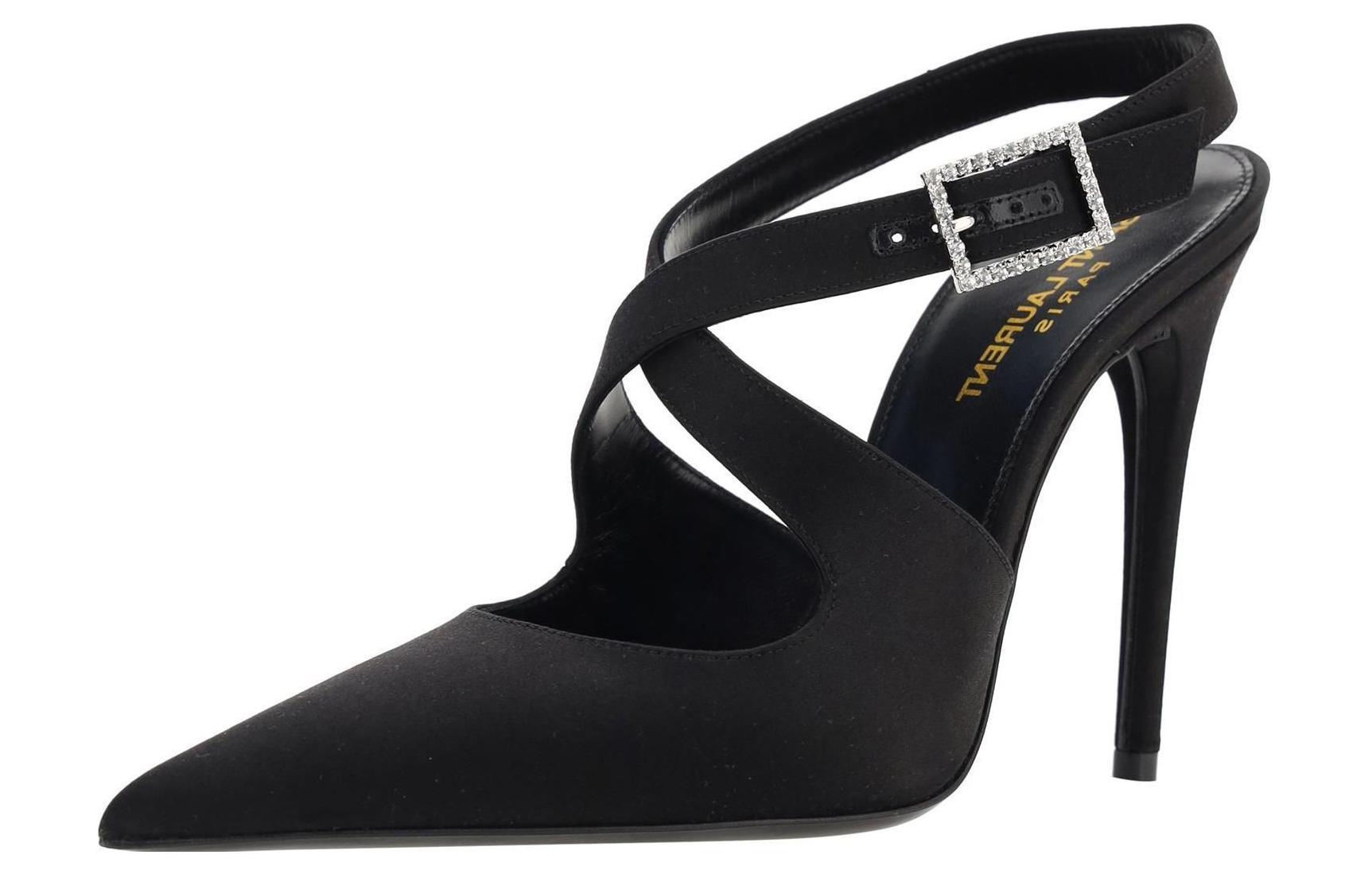 Lookbook (W) Saint Laurent Sepatu Hak Tinggi Kulit 'Stiletto Kenyamanan Elegan' 7560369QN001000