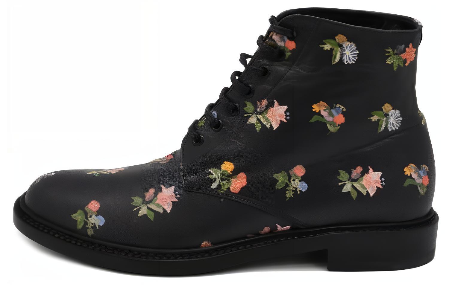 (Women) Saint Laurent Leather Lace-Up 'Fashion Ankle Boot Black' 417667DH4001083