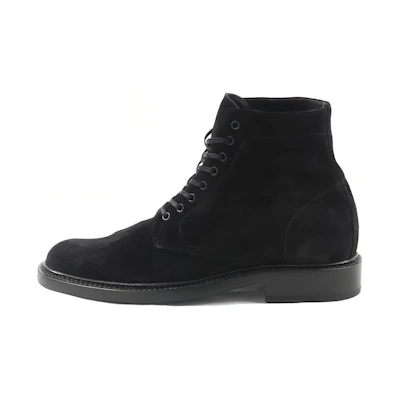 (W) Saint Laurent Leather Lace-Up Short Boots 'Black Fashion'