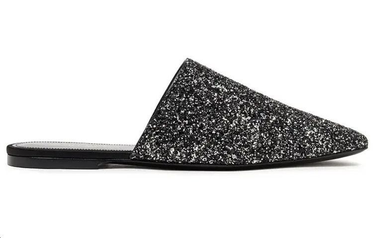 Order SAINT LAURENT 皮革穆勒鞋 女款 黑色