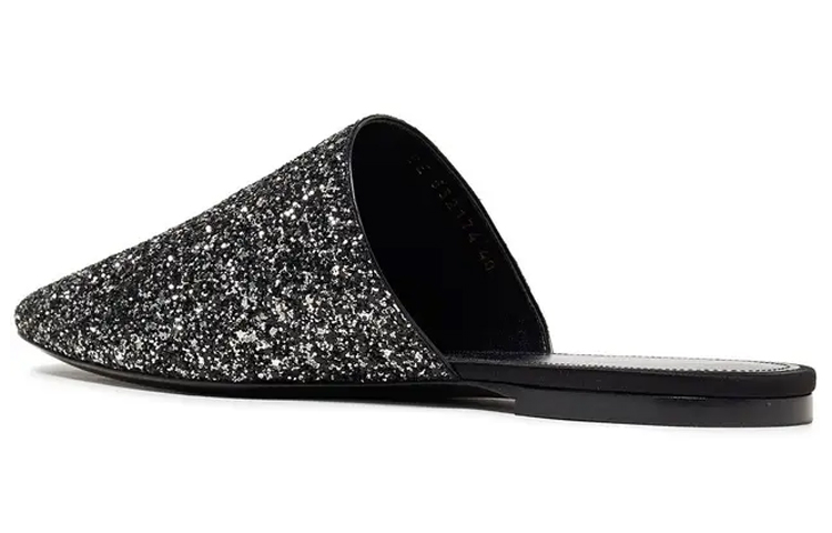 Lookbook SAINT LAURENT 皮革穆勒鞋 女款 黑色