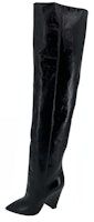 (Women) Saint Laurent Leather Pointed-Toe High-Top Boots 'Black' 5276400RR001000 (Women) Saint Laurent Leather Pointed-Toe High-Top Boots 'Black' 5276400RR001000