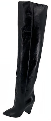 (Women) Saint Laurent Leather Pointed-Toe High-Top Boots 'Black' 5276400RR001000 Buy (Women) Saint Laurent Leather Pointed-Toe High-Top Boots 'Black' 5276400RR001000