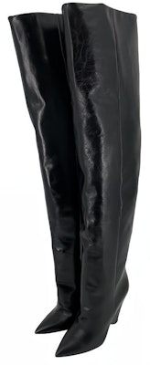 (Women) Saint Laurent Leather Pointed-Toe High-Top Boots 'Black' 5276400RR001000 Lookbook (Women) Saint Laurent Leather Pointed-Toe High-Top Boots 'Black' 5276400RR001000