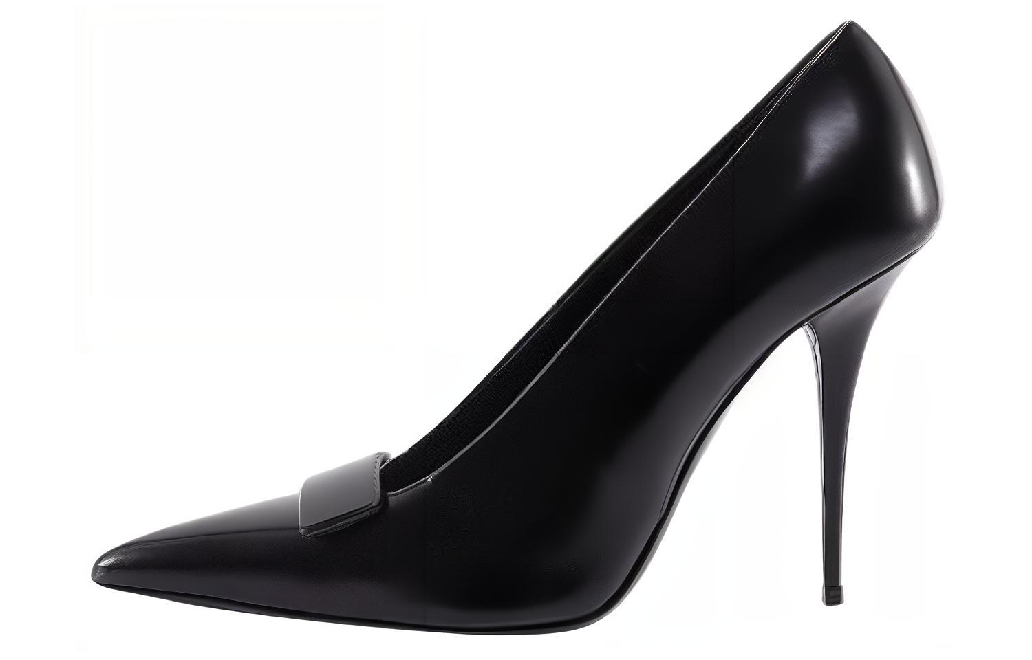 (Women) Saint Laurent Leather Pointed-Toe High Heels 'Black' 7091590XF001000