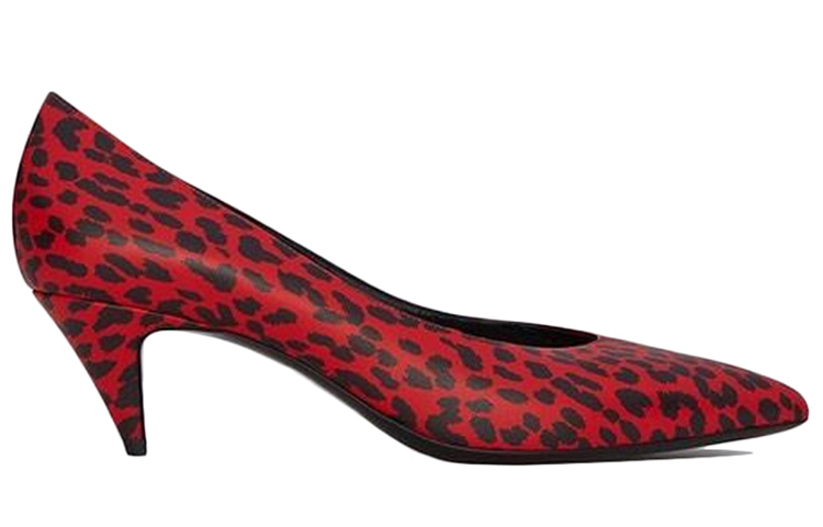 (W) Saint Laurent Leather Pointed-Toe High Heel 'Red Black' 圖 2