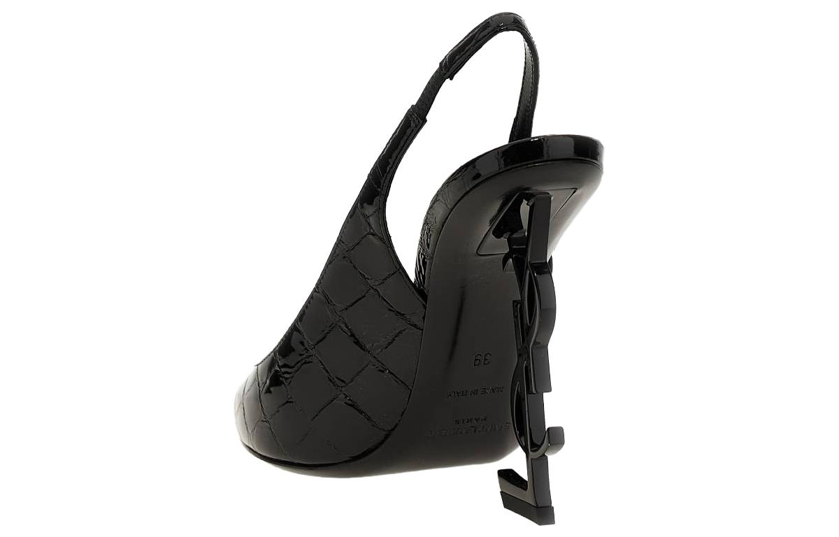 Lookbook (W) Saint Laurent Sepatu Kulit Hak Tinggi Runcing 'Black Aliens' 630107AACST1000