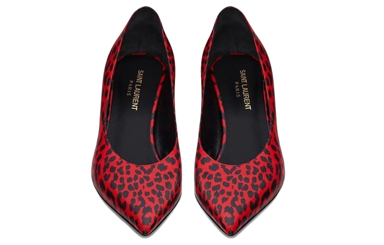 (W) Saint Laurent Leather Pointed-Toe High Heel 'Red Black' 圖 3