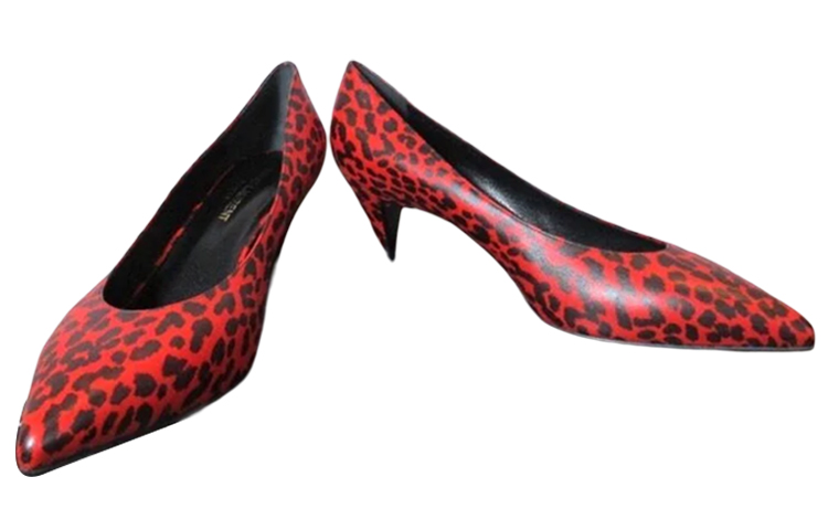 (W) Saint Laurent Leather Pointed-Toe High Heel 'Red Black' 圖 4