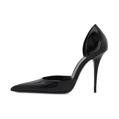 (W) Saint Laurent Leather Pointed-Toe Slip-On High Heels 'Black'