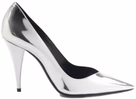 Order (W) Saint Laurent Tacones Altos Plateados de Piel Punta Fina Slip-On 578599AAL008105