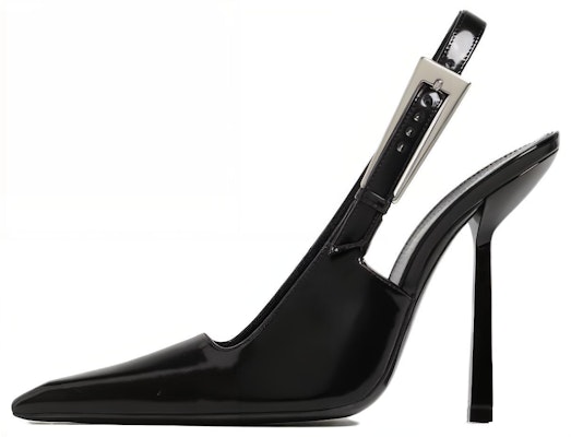 (Women) Saint Laurent Leather Pointed Toe Buckle Stiletto 'Black' 763417AAAZY1000 Buy (Women) Saint Laurent Leather Pointed Toe Buckle Stiletto 'Black' 763417AAAZY1000