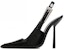 (W) Saint Laurent Kulit Tumit Jarum Berbucu Gesper 'Hitam' 763417AAAZY1000