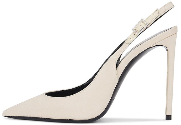 (Women) Saint Laurent Leather Pointed-Toe Buckle Stiletto 'Beige' 762946AAAKY9712 Buy (Women) Saint Laurent Leather Pointed-Toe Buckle Stiletto 'Beige' 762946AAAKY9712