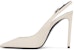(W) Saint Laurent Kulit Runcing Tumit Tinggi Buckle 'Beige' 762946AAAKY9712
