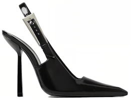 Order (Women) Saint Laurent Leather Pointed Toe Buckle Stiletto 'Black' 763417AAAZY1000