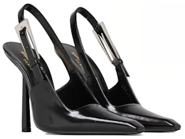 Lookbook (Women) Saint Laurent Leather Pointed Toe Buckle Stiletto 'Black' 763417AAAZY1000