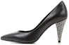 Buy (W) Saint Laurent Tacones Altos de Cuero Punta Fina 'Negro' 395840AKP001000