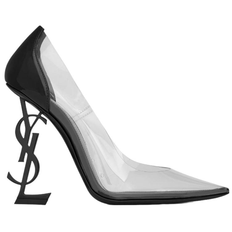 Order 聖羅蘭皮革套穿尖頭異形跟高跟鞋11公分女款黑色