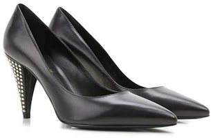 Lookbook (W) Saint Laurent Tacones Altos de Cuero Punta Fina 'Negro' 395840AKP001000