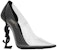 (W) Saint Laurent Kasut Tumit Tinggi 'Black Asymmetric Heel' Kulit Tumit Runcing 6997161TVAA1094