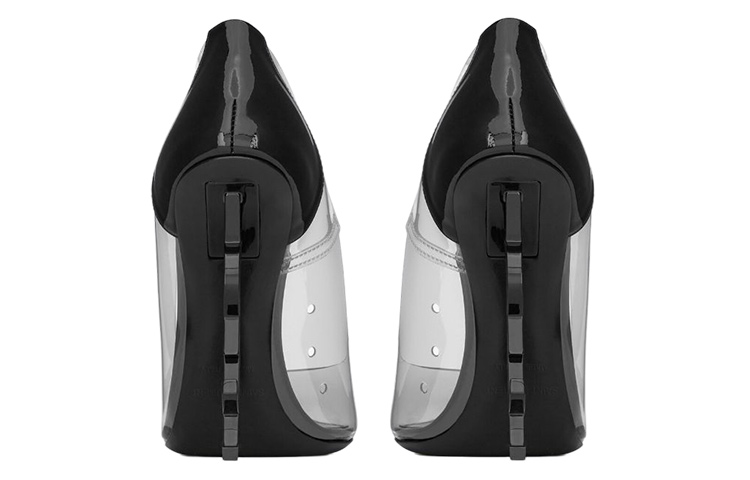 Purchase 聖羅蘭皮革套穿尖頭異形跟高跟鞋11公分女款黑色